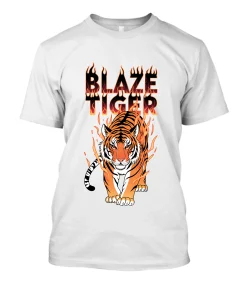 Blaze Tiger Premium Graphic T-Shirt – Fierce Flaming Tiger Design for Unisex Casual Wear